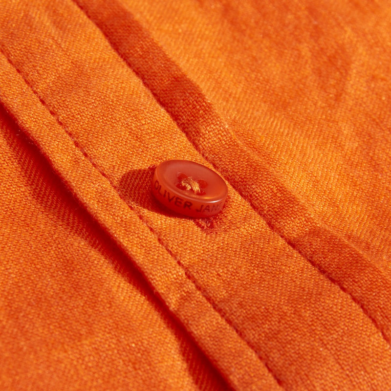 Linen Beach Shirt - Dark Orange - Oliver Jane London