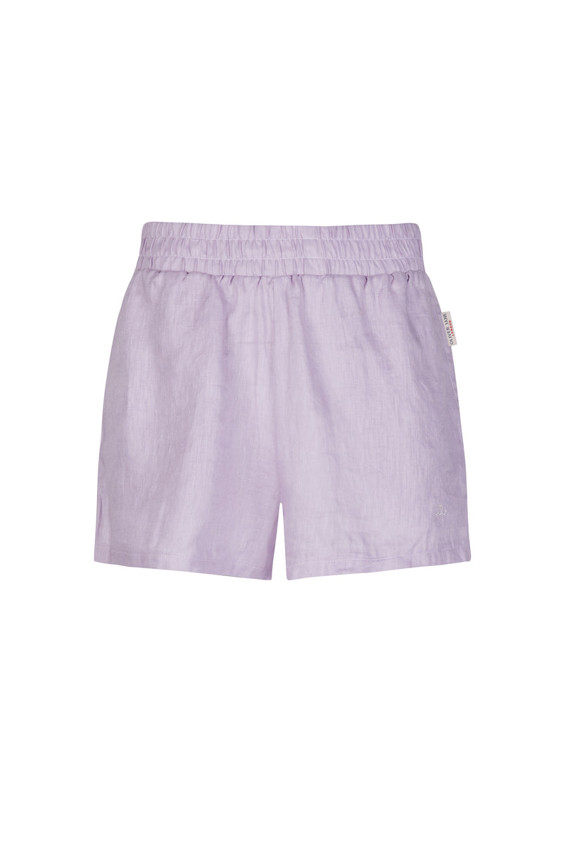 Purple Linen Shorts